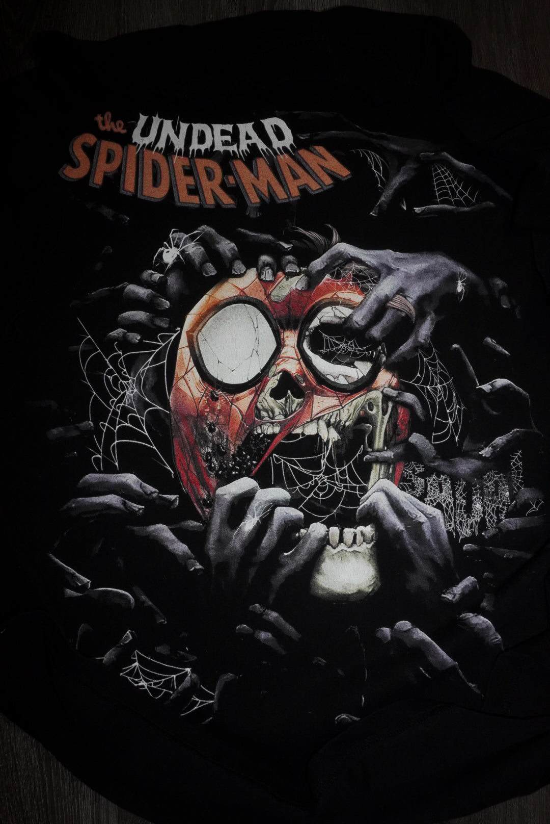 "UNDEAD WEB-HEAD" BLACK OVERSIZED TEE