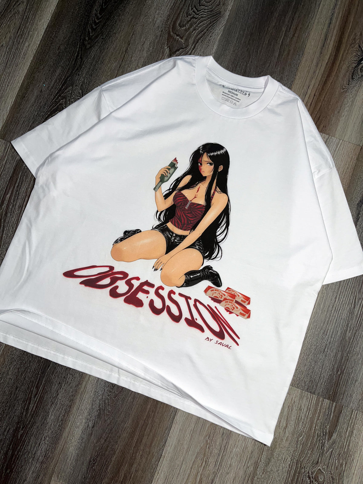 "WISH FOR LOVE " WHITE OVERSIZED TEE