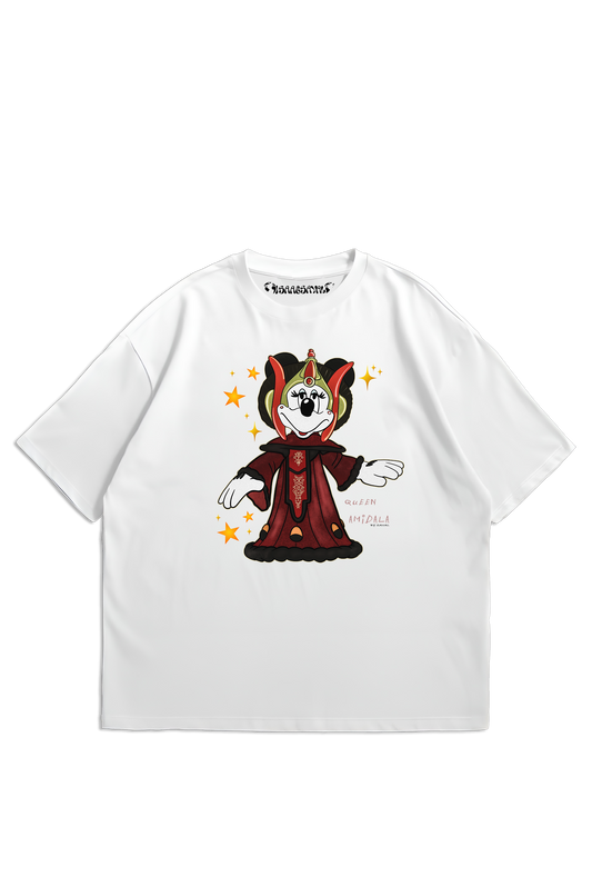 "MINNIE-AMIDALA" WHITE OVERSIZED TEE