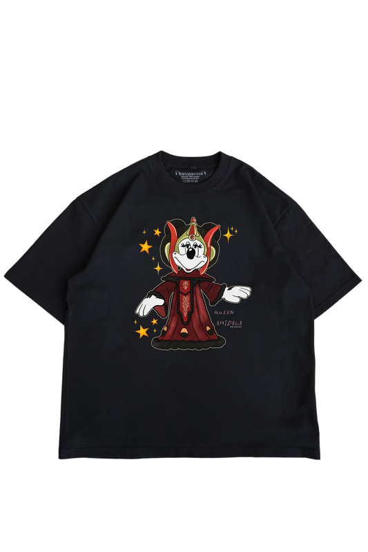 "MINNIE-AMIDALA" BLACK OVERSIZED TEE