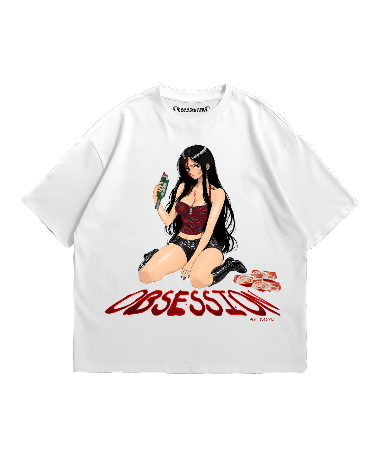 "WISH FOR LOVE " WHITE OVERSIZED TEE