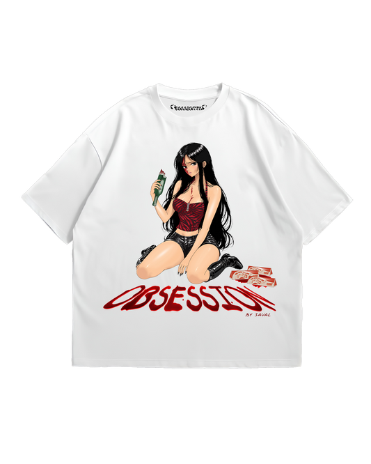 "WISH FOR LOVE " WHITE OVERSIZED TEE