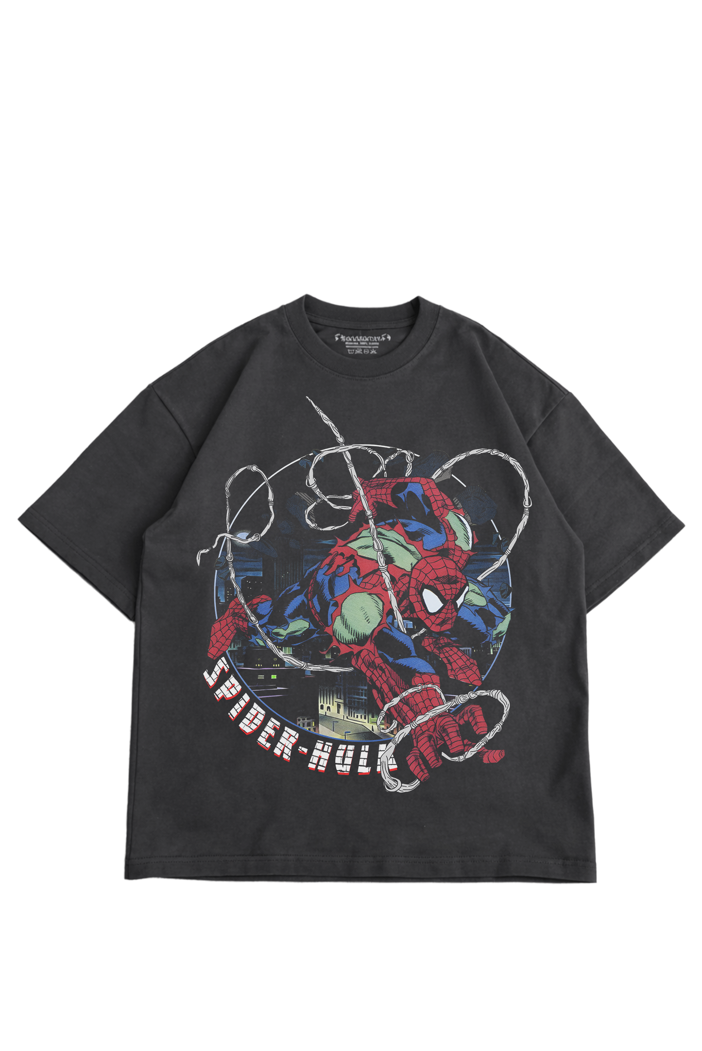 "WEBBED SPIDER-HULKK " COAL OVERSIZED TEE