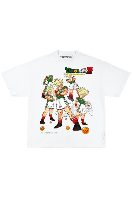 "EL SUPER TRI" WHITE OVERSIZED TEE