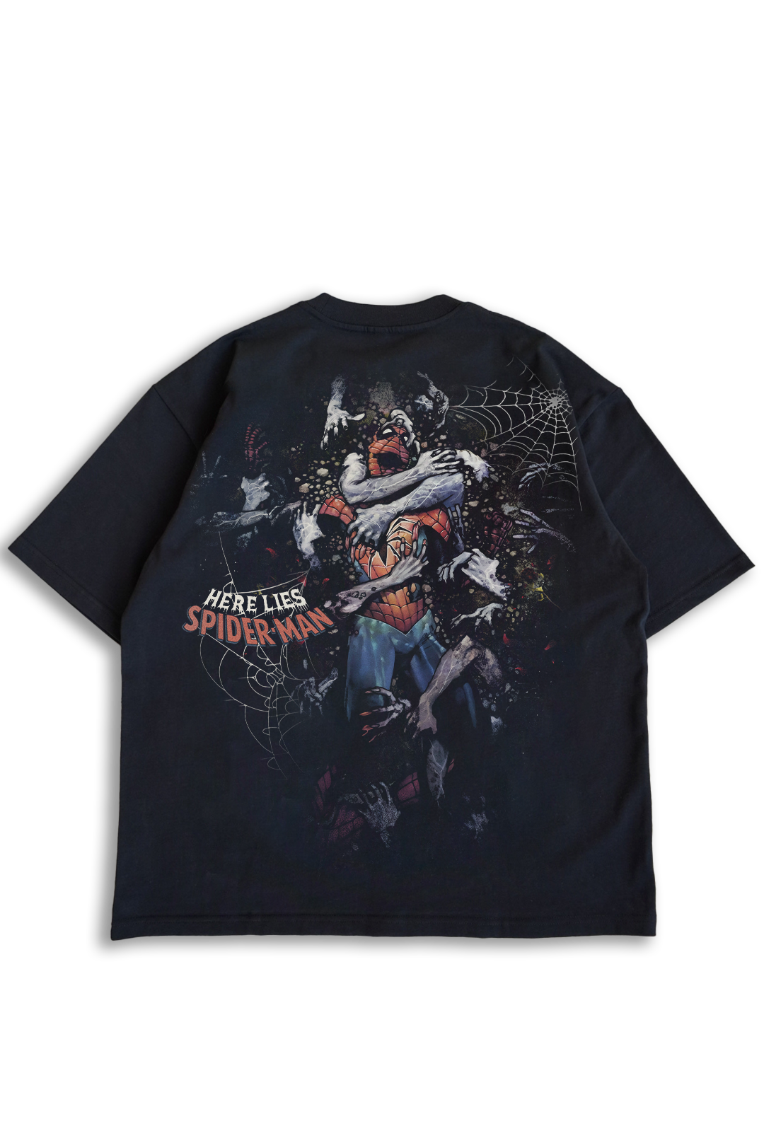 "UNDEAD WEB-HEAD" BLACK OVERSIZED TEE