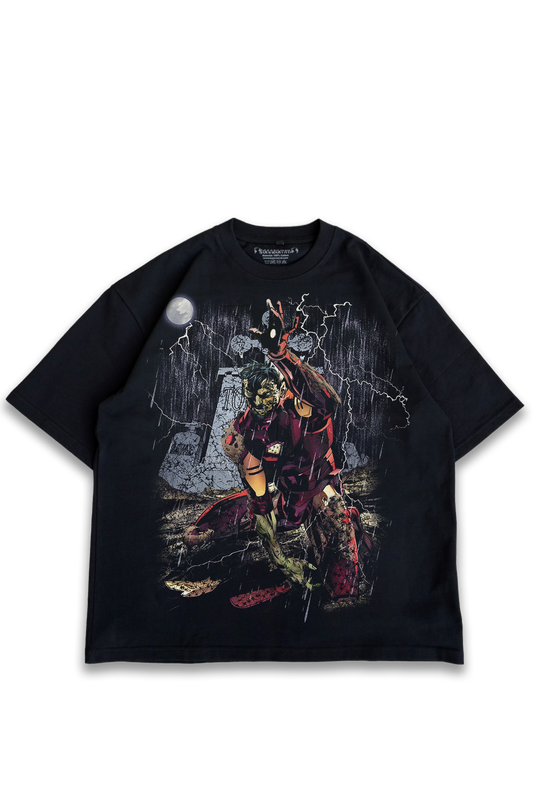 "END GAME TONY " BLACK OVERSIZED TEE