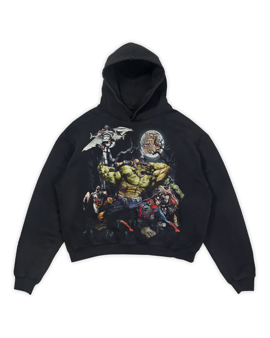 "GREEN GUY FOR LUNCH" BLACK HOODIE