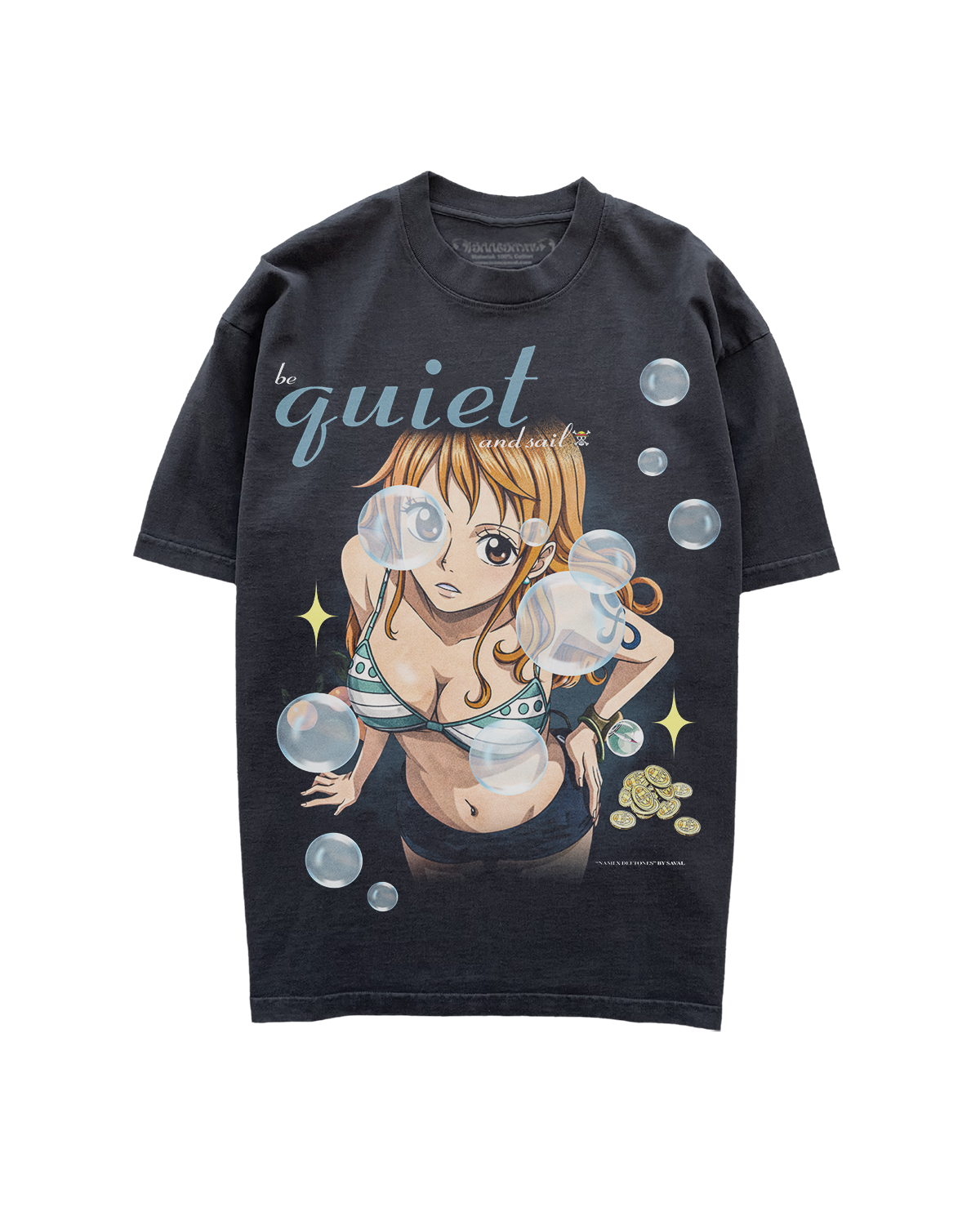 "BE QUIET AND SAIL" - VINTAGE BLACK OVERSIZED TEE