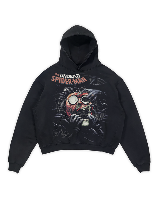"UNDEAD WEB-HEAD" BLACK HOODIE
